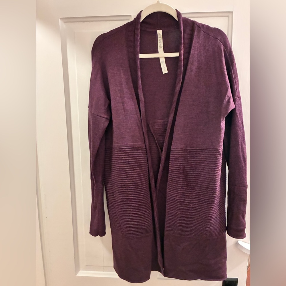 Lululemon Purple Open Front Cardigan